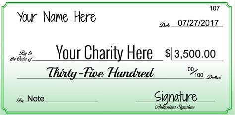 large donation check template.